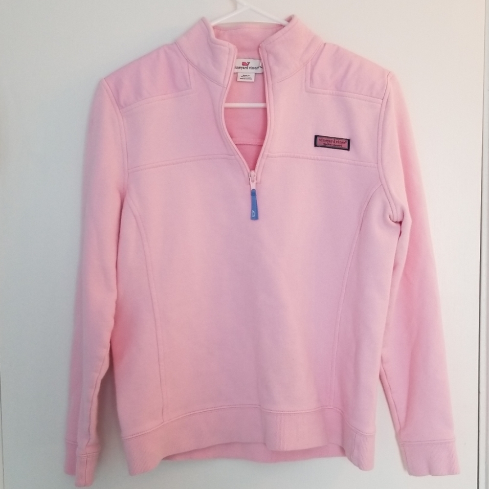 Light pink Vineyard Vines half zip-up sweater